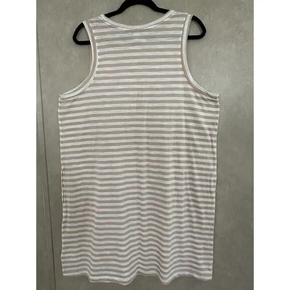Old Navy Sz X Large Aura Stripe Sleeveless Tank A Line Knee Length Dress Pockets - Picture 2 of 8